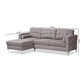 Mireille Modern and Contemporary Light Grey Fabric Upholstered Sectional Sofa FredCo