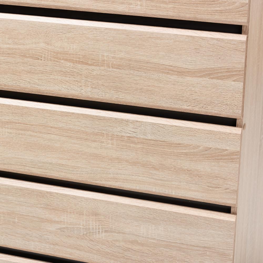Miren Mid-Century Modern Light Oak and Dark Grey 5-Drawer Chest FredCo