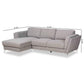 Mirian Modern and Contemporary Grey Fabric Upholstered Sectional Sofa with Left Facing Chaise FredCo