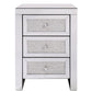 Mirrored Nightstand, Silver Bedside Tables, Mirrored End Table Side Table FredCo