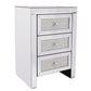 Mirrored Nightstand, Silver Bedside Tables, Mirrored End Table Side Table FredCo