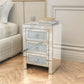 Mirrored Nightstand, Silver Bedside Tables, Mirrored End Table Side Table FredCo