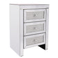 Mirrored Nightstand, Silver Bedside Tables, Mirrored End Table Side Table FredCo