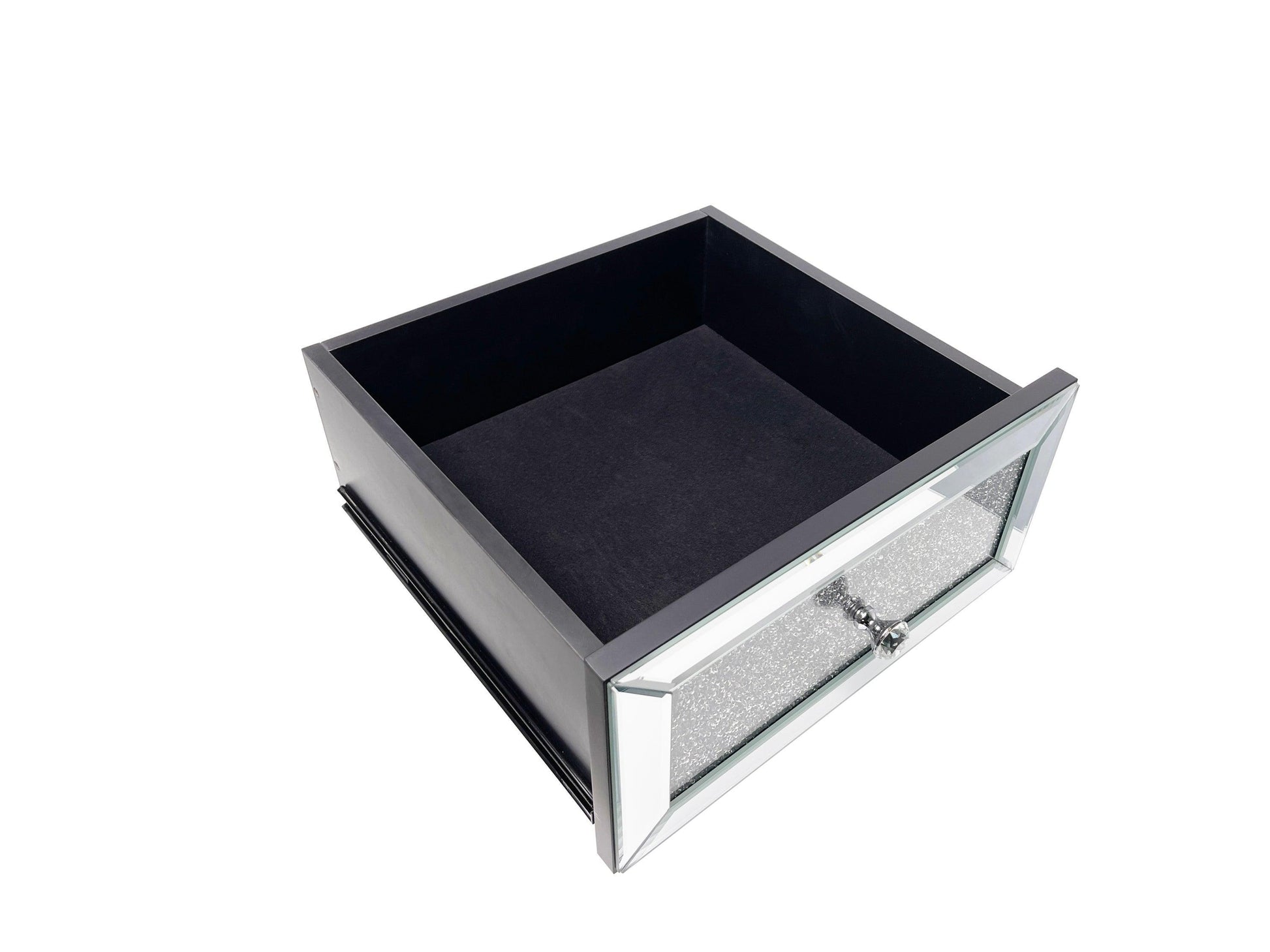 Mirrored Nightstand, Silver Bedside Tables, Mirrored End Table Side Table FredCo