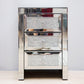 Mirrored Nightstand, Silver Bedside Tables, Mirrored End Table Side Table FredCo