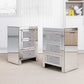 Mirrored Nightstand, Silver Bedside Tables, Mirrored End Table Side Table FredCo