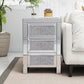 Mirrored Nightstand, Silver Bedside Tables, Mirrored End Table Side Table FredCo
