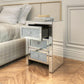 Mirrored Nightstand, Silver Bedside Tables, Mirrored End Table Side Table FredCo