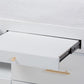 Mirza Modern and Contemporary White Finished Wood 5-Drawer Twin Size Storage Bed with Pull-Out Desk FredCo