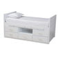 Mirza Modern and Contemporary White Finished Wood 5-Drawer Twin Size Storage Bed with Pull-Out Desk FredCo
