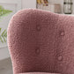 Modern Accent Chair Lambskin Sherpa Wingback Tufted Side Chair Blush FredCo