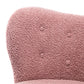 Modern Accent Chair Lambskin Sherpa Wingback Tufted Side Chair Blush FredCo