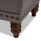 Modern and Contemporary Light Grey Fabric Walnut Wood Finished, Button-Tufted Storage Ottoman FredCo