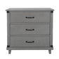 Modern Bedroom Nightstand with 3 Drawers Storage , Gray FredCo