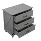 Modern Bedroom Nightstand with 3 Drawers Storage , Gray FredCo