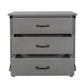 Modern Bedroom Nightstand with 3 Drawers Storage , Gray FredCo