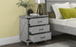 Modern Bedroom Nightstand with 3 Drawers Storage , Gray FredCo