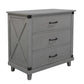 Modern Bedroom Nightstand with 3 Drawers Storage , Gray FredCo