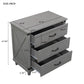 Modern Bedroom Nightstand with 3 Drawers Storage , Gray FredCo