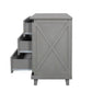 Modern Bedroom Nightstand with 3 Drawers Storage , Gray FredCo