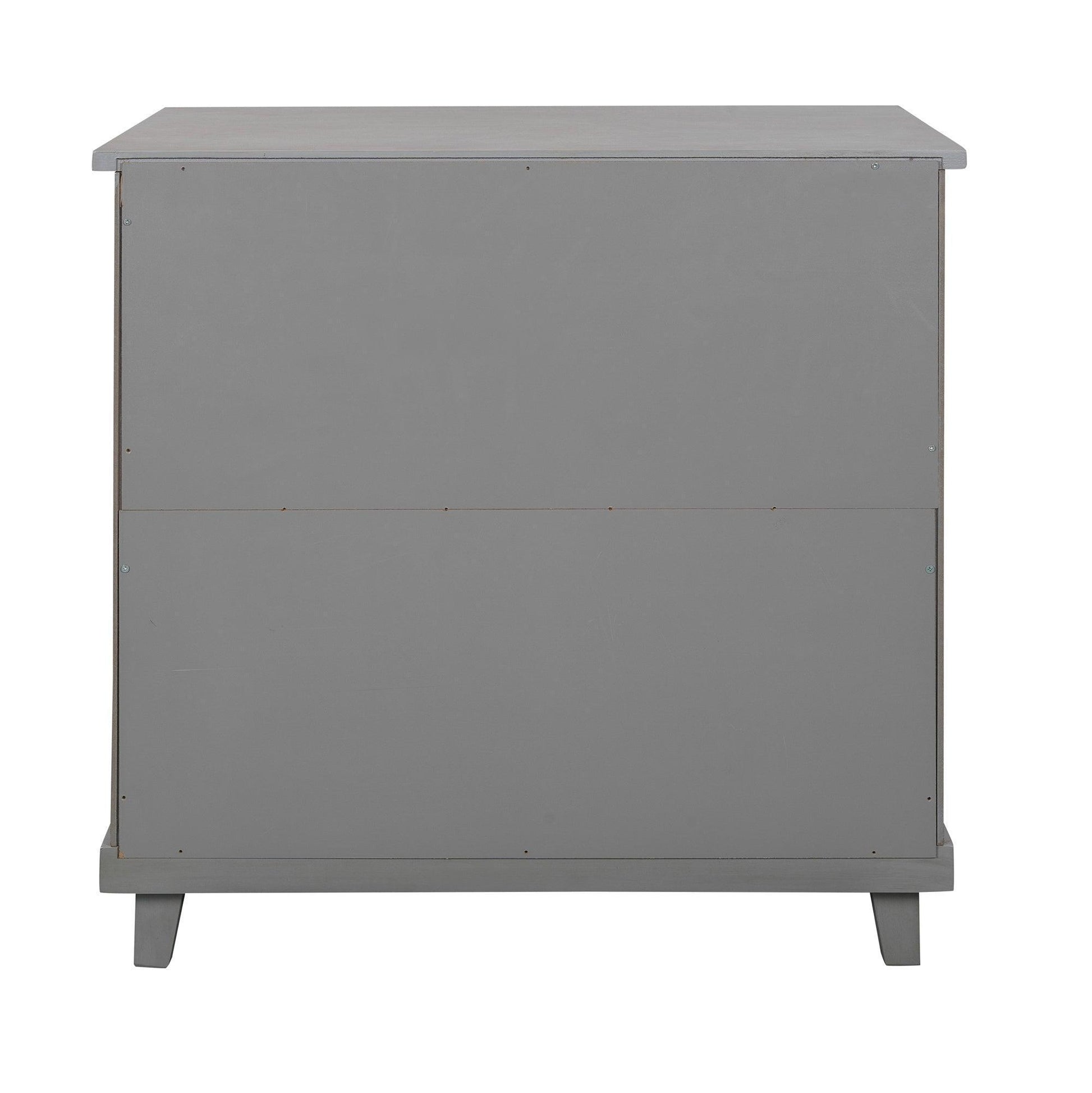 Modern Bedroom Nightstand with 3 Drawers Storage , Gray FredCo