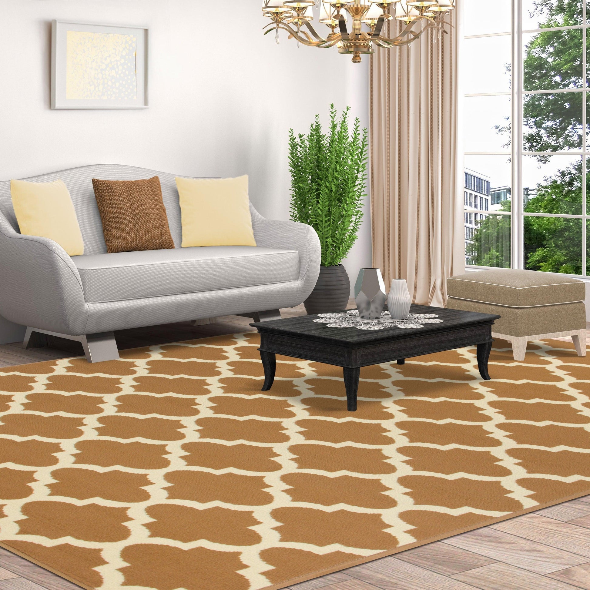 Modern Contemporary Quatrefoil Trellis Rug FredCo