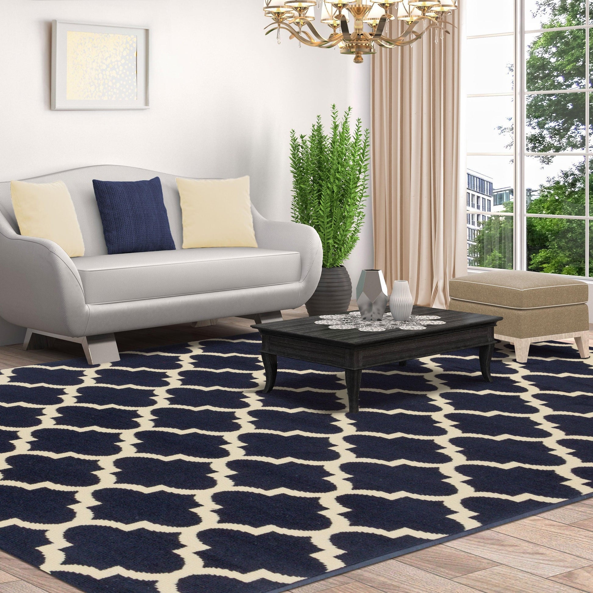 Modern Contemporary Quatrefoil Trellis Rug FredCo