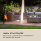 Modern Garden Fireplace Chimenea – Stainless Steel, Black-Gold FredCo