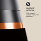 Modern Garden Fireplace Chimenea – Stainless Steel, Black-Gold FredCo