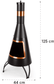 Modern Garden Fireplace Chimenea – Stainless Steel, Black-Gold FredCo