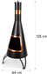 Modern Garden Fireplace Chimenea – Stainless Steel, Black-Gold FredCo