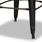 Modern Industrial Black Metal and Walnut Brown Finished Wood 4-Piece Bar Stool Set FredCo