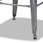 Modern Industrial Grey Metal and Walnut Brown Finished Wood 4-Piece Bar Stool Set FredCo