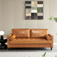 Modern Mid-Century Vegan Leather Sofa （Mocha） FredCo