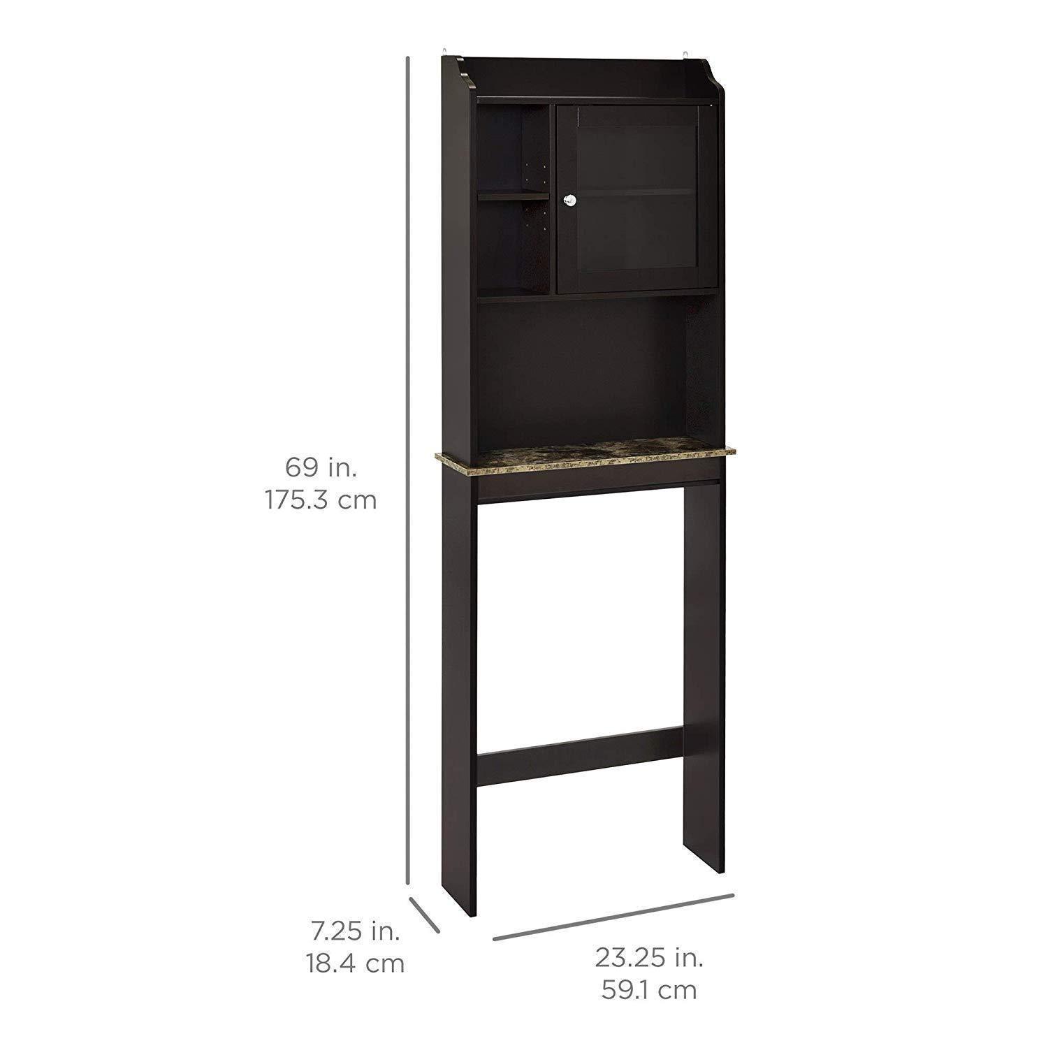 Modern Over The Toilet Space Saver Organization Bathroom - Espresso FredCo