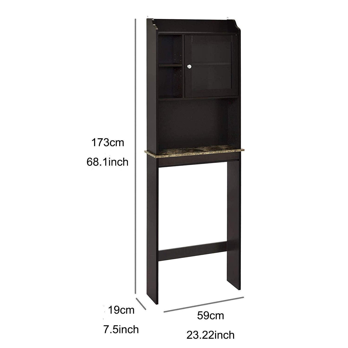 Modern Over The Toilet Space Saver Organization Bathroom - Espresso FredCo