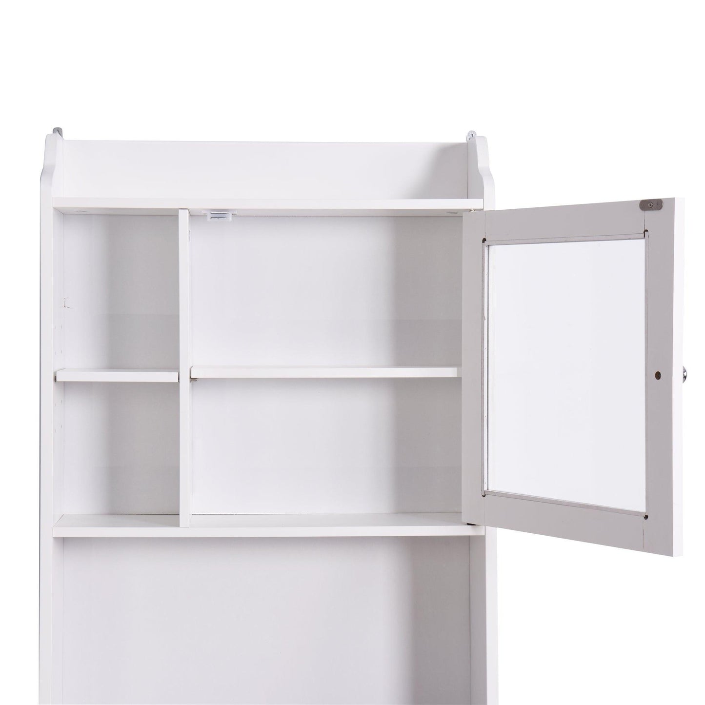 Modern Over The Toilet Wood Storage Cabinet for Home, Bathroom White FredCo