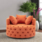 Modern Swivel Accent Chair Orange FredCo