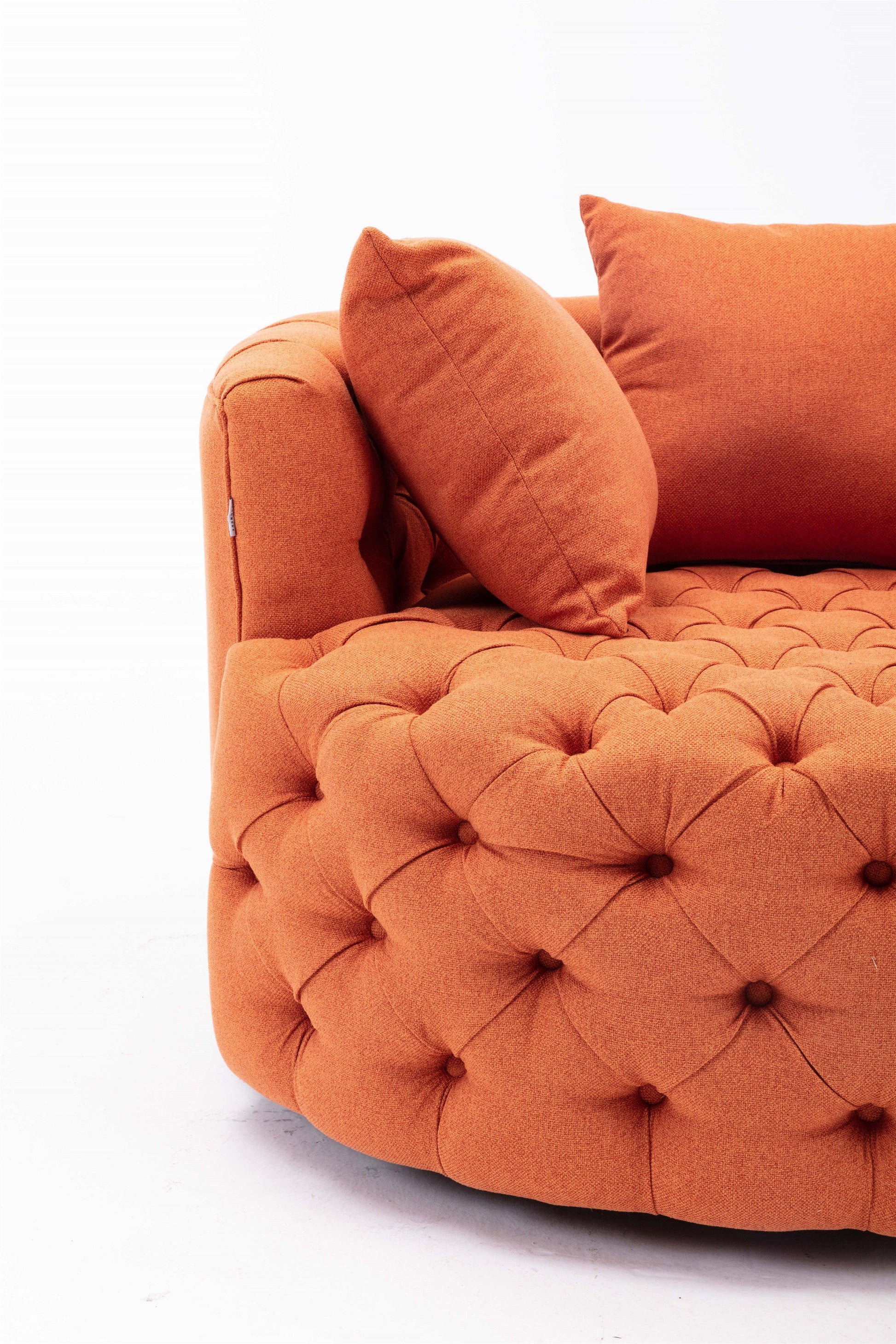 Modern Swivel Accent Chair Orange FredCo