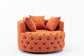 Modern Swivel Accent Chair Orange FredCo