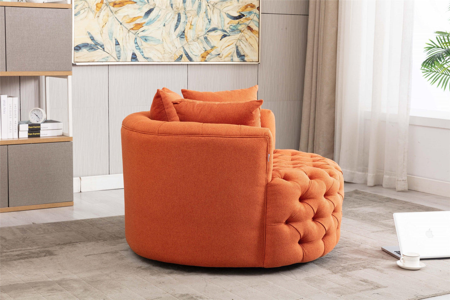 Modern Swivel Accent Chair Orange FredCo