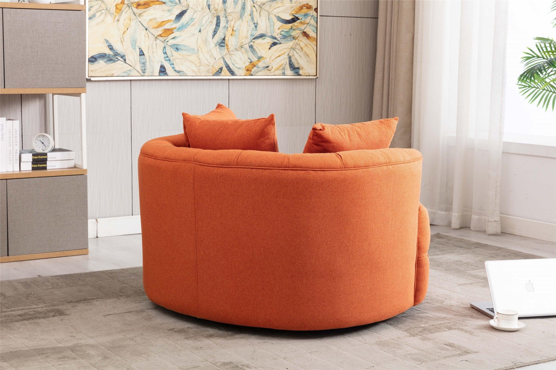 Modern Swivel Accent Chair Orange FredCo