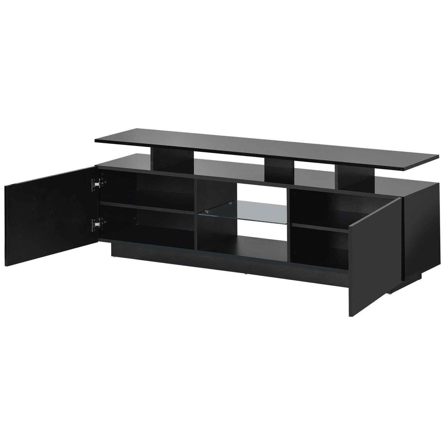 Modern TV Stand for TVs up to 65inches with LED lights, WF280706AAB) FredCo