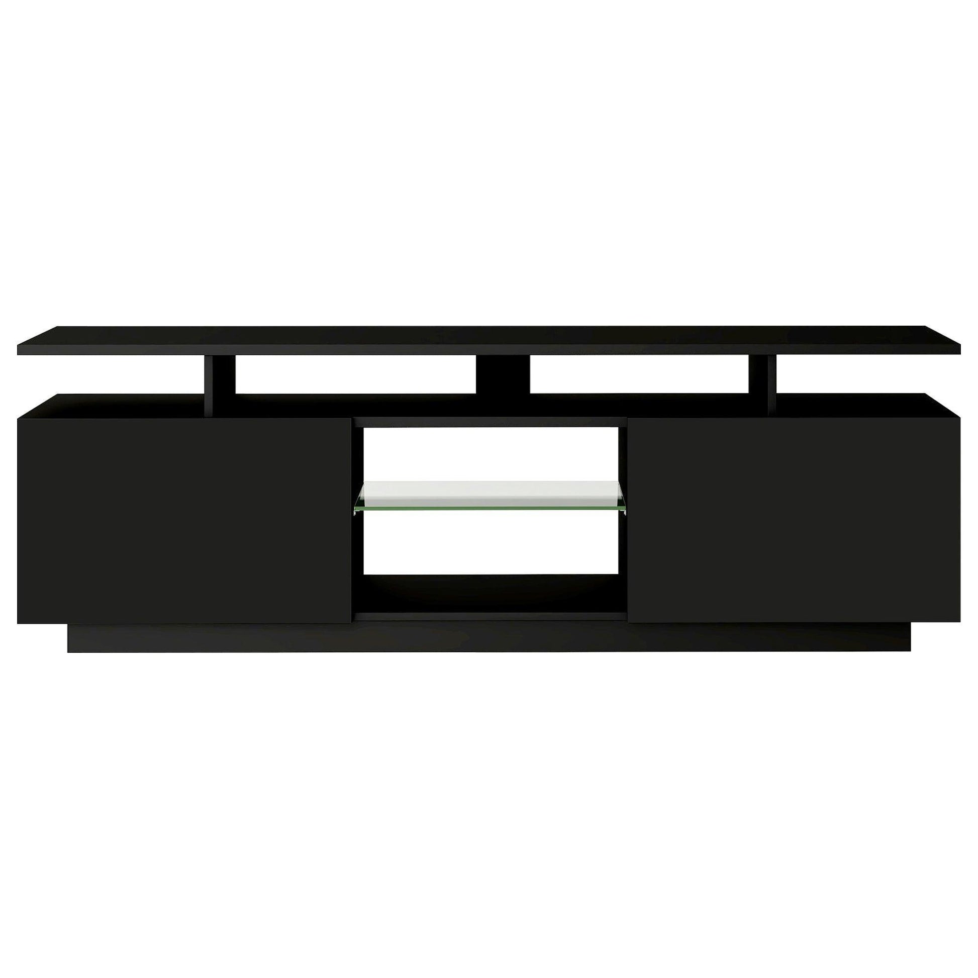 Modern TV Stand for TVs up to 65inches with LED lights, WF280706AAB) FredCo