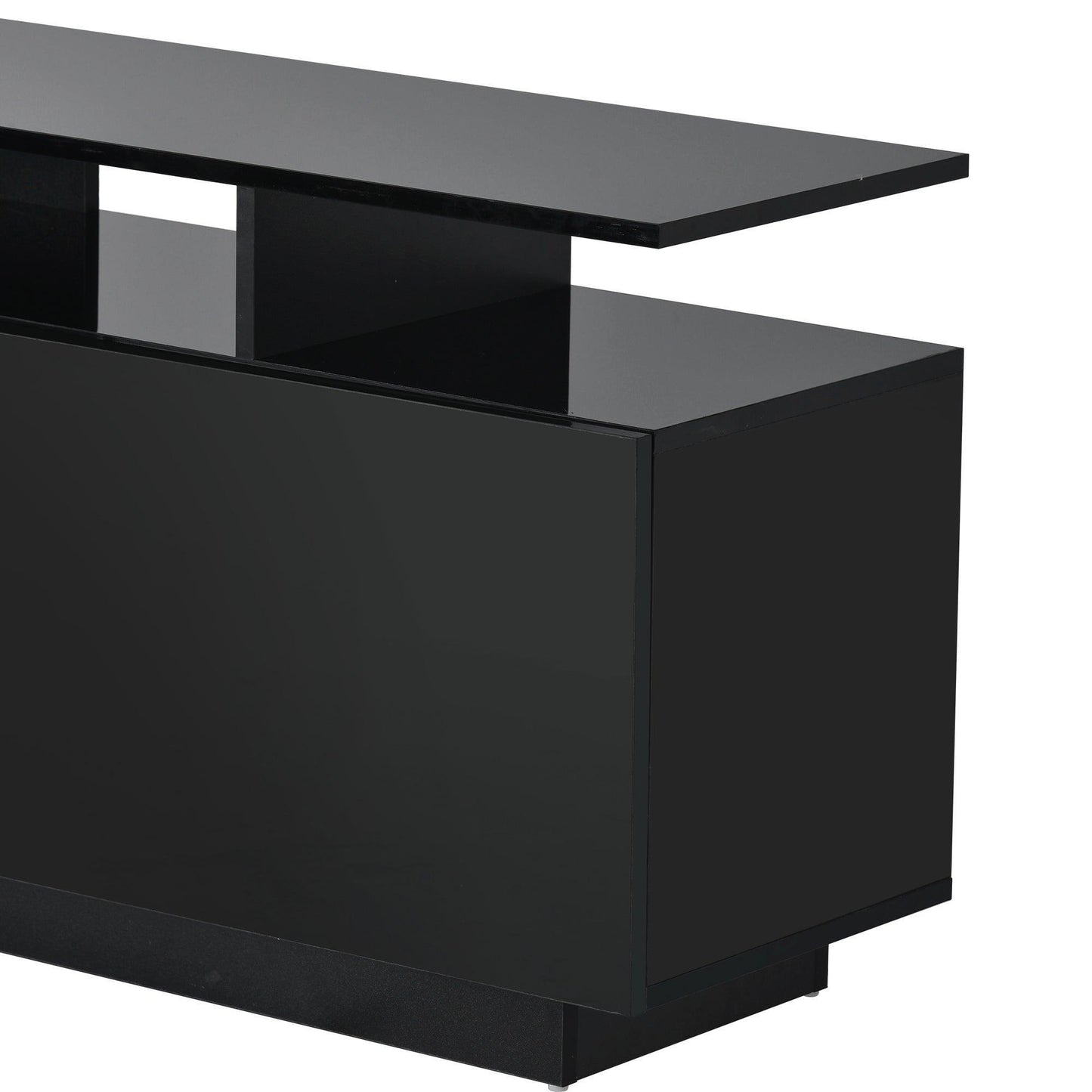 Modern TV Stand for TVs up to 65inches with LED lights, WF280706AAB) FredCo