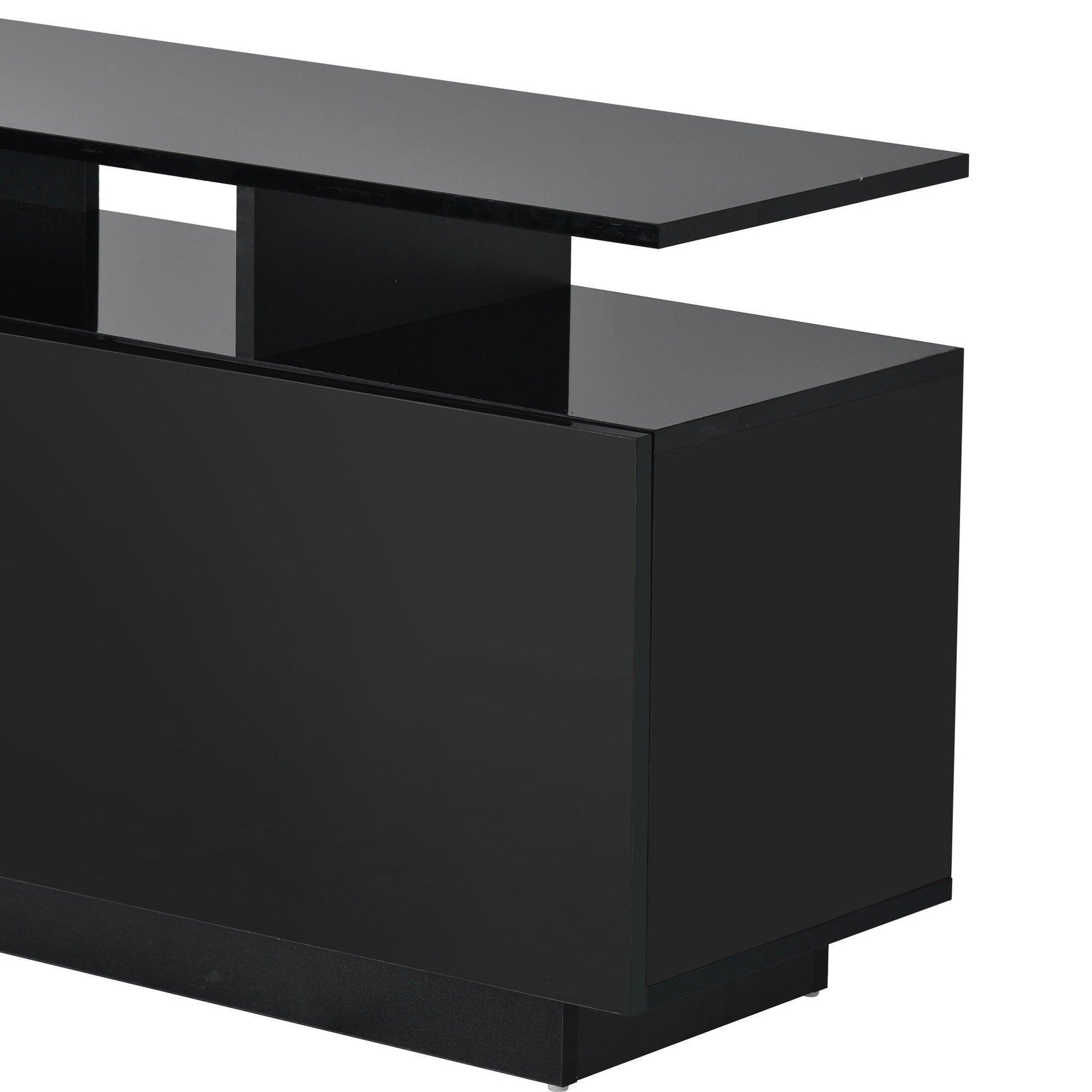 Modern TV Stand for TVs up to 65inches with LED lights, WF280706AAB) FredCo