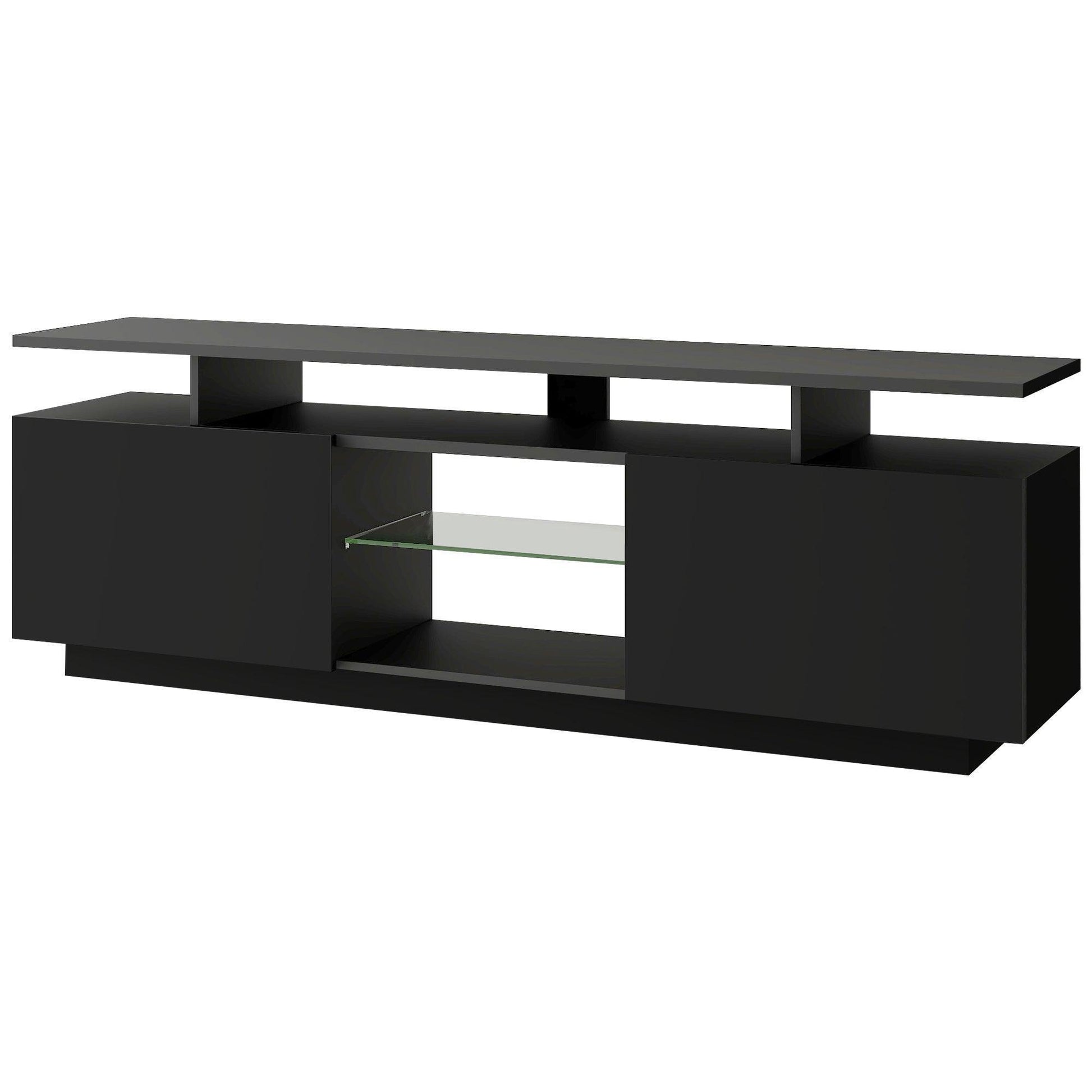 Modern TV Stand for TVs up to 65inches with LED lights, WF280706AAB) FredCo