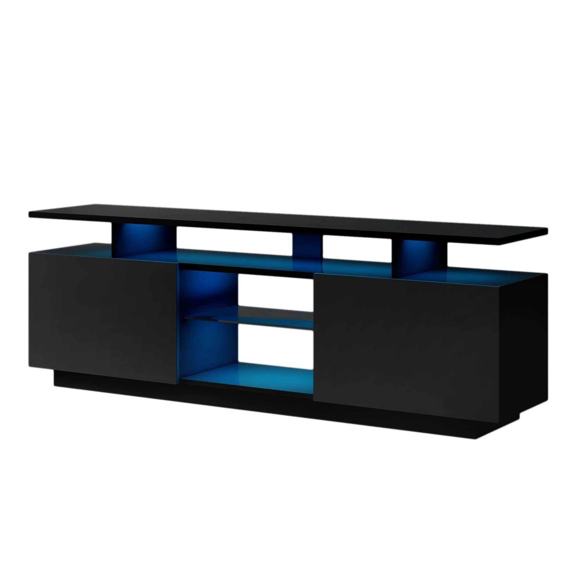 Modern TV Stand for TVs up to 65inches with LED lights, WF280706AAB) FredCo