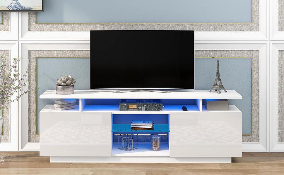 Modern TV Stand for TVs up to 65inches with LED lights, WF280706AAK FredCo