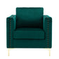 Modern Velvet Armchair Tufted Button Accent Chair Green FredCo